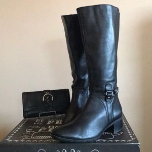 Black Leather Riding Boot | 1.5” Heel